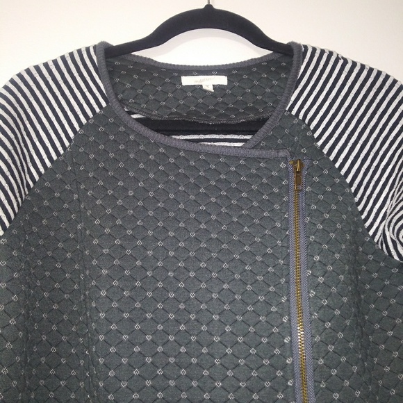 🍒 Mystree heart & stripe sweatshirt/moto jacket - Picture 3 of 8